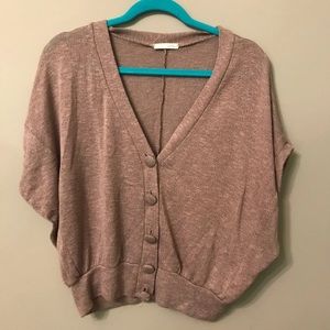 SOLD✌🏼LUSH Tan Baggy Short Sleeve Cardigan
